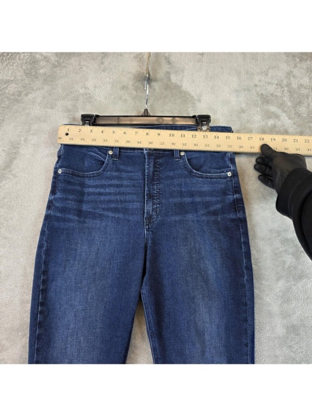 Gap High Rise Cigarette Jeans Womens 12 Blue Dark Wash Tapered Stretch Denim - Picture 7 of 12